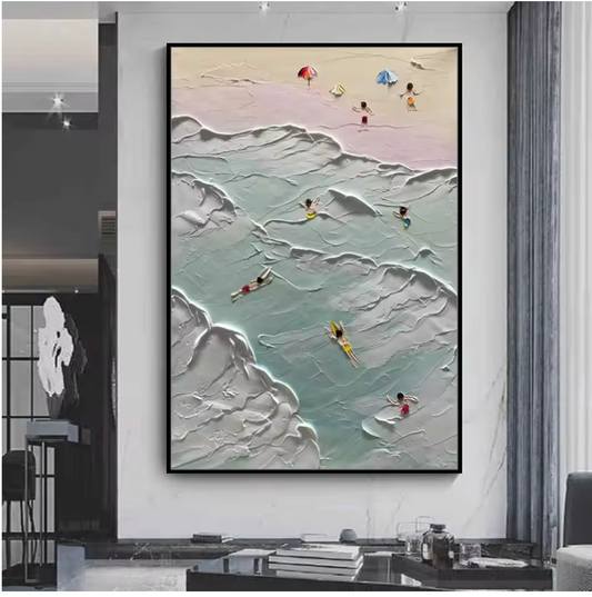 Sandy Beach Knife Landscape Oil Painting